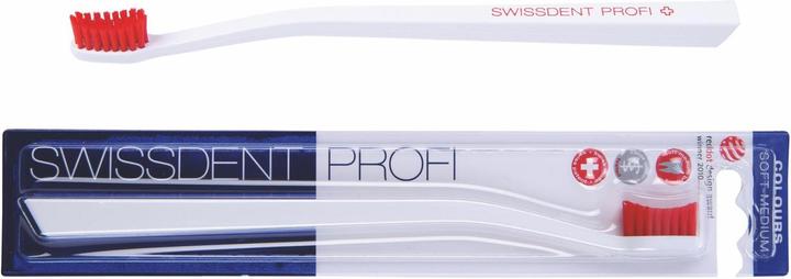 Actual product image Swissdent Colours toothbrush white/red soft-medium (Medium, 1 x)