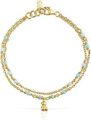 Tous Bold Bear Double Gold Plated Amazonite Bracelet 1003972300