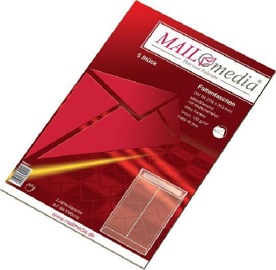 Produktbild Mailmedia Faltentaschen mit Haftklebestreifen, B4 ohne Fenster, braun, 130 g-qm, 40 mm Falte (390... (5 x)