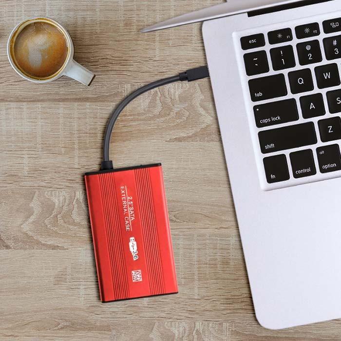 Immagine prodotto Qoltec Custodia per disco rigido esterno HDD/SSD 2,5" SATA3 USB 3.0 Raudona (2.5")