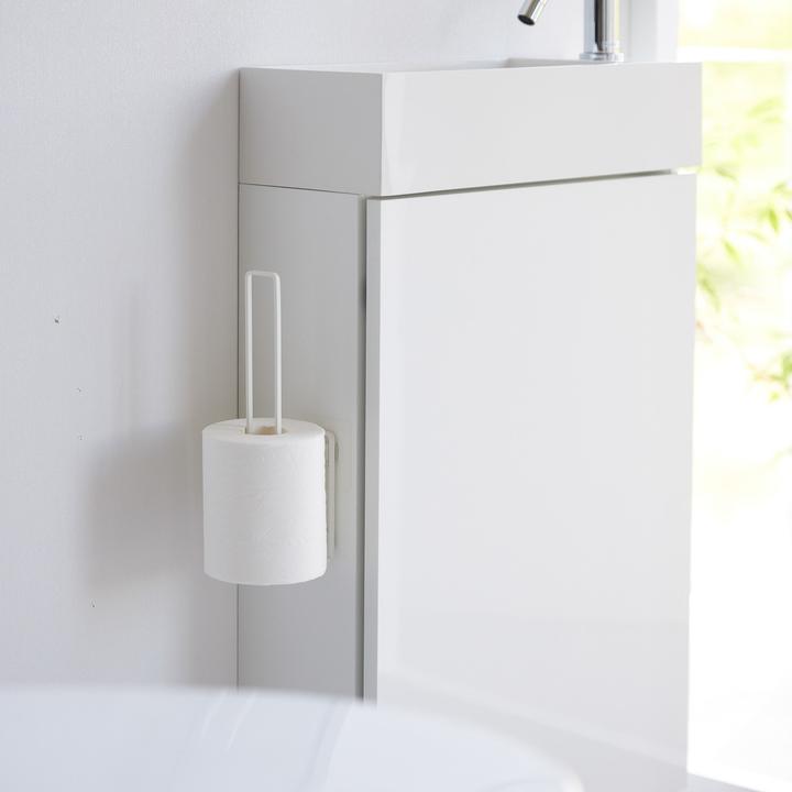 Actual product image Yamazaki Adhesive hook toilet roll holder TOWER