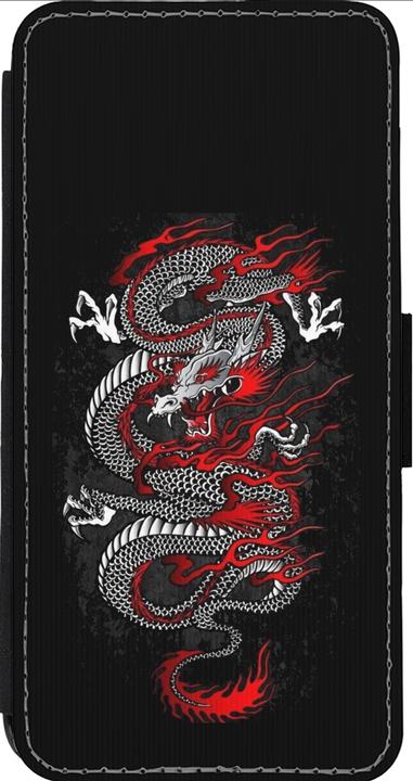 Actual product image PhoneLook Cover Wallet Black Japanese style Dragon Tattoo Red Black (Apple iPhone 13 Pro Max)