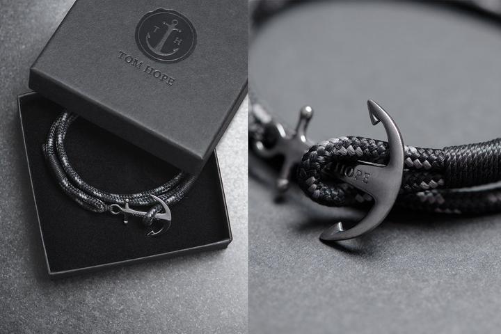 Produktbild Tom Hope Tom Triple Black Armband (21 cm, Kunststoff, Silber)