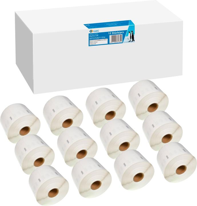 12x 1 Etiketten -VORTEILSPACK- Kompatibel mit Dymo 11354/ s0722540