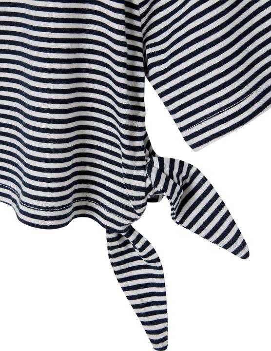 Produktbild Vertbaudet Gestreiftes Mädchen Cropped-T-Shirt mit Zierschleifen (110)
