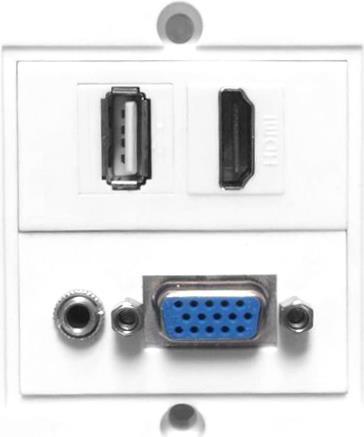Actual product image Vivolink Wall Box HDMi + USB + VGA