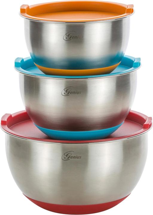 Genius Edelstahl Schüssel Set (22 cm, 3 l, 3 x)