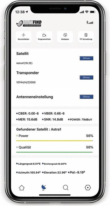 Produktbild Opticum 9887 - Pegelmessgeraet Satmessgeraet Bluetooth