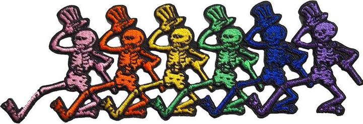 Actual product image Grateful Dead Dancing Skeleton Iron On Patch