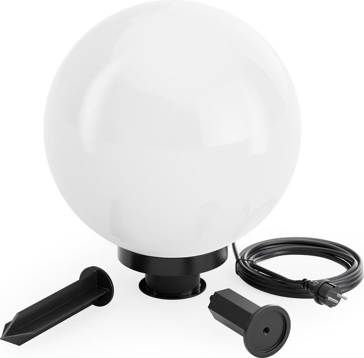 Actual product image Wiltec Outdoor Ball Light Ø30 cm, Garden Light with Ground Spike, IP44 Outdoor Light, 40W E-27 Socket (E27, IP44)