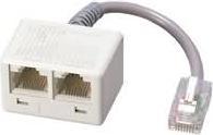 Actual product image Metz Connect BTR ISDN-Adpt. w.rel. WE8-2xWE8-R 0.1m to 2x RJ45 with 0.1m cable with terminating resistors pws