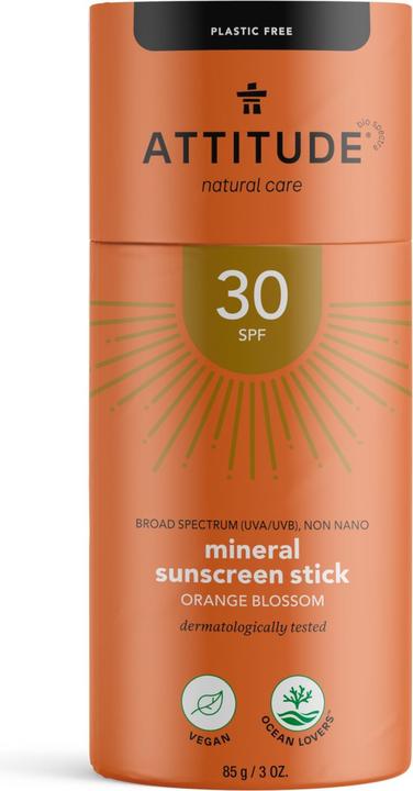 Attitude Stift Orange (Sonnencreme, SPF 30, 85 ml, 120 g)