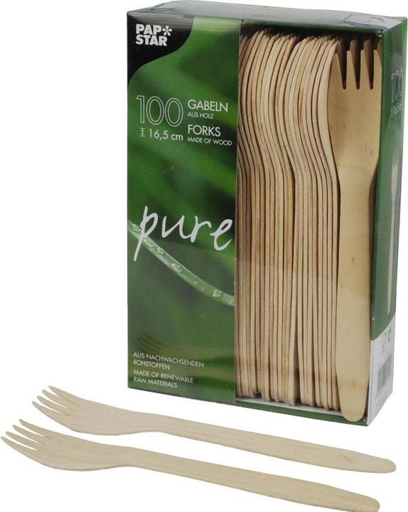 Produktbild Papstar Holz-Gabeln pure (100 x)