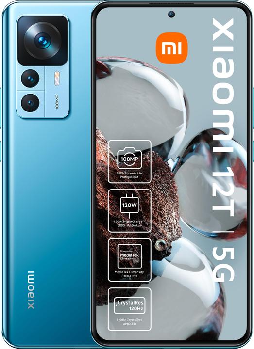 Productafbeelding Xiaomi 12T (256 GB, Blauw, 6.67", Dubbele SIM, 108 Mpx, 5G)