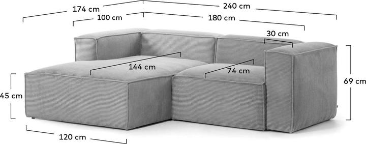 Produktbild Kave Home Blok (3-Sitzer, Ecksofa)