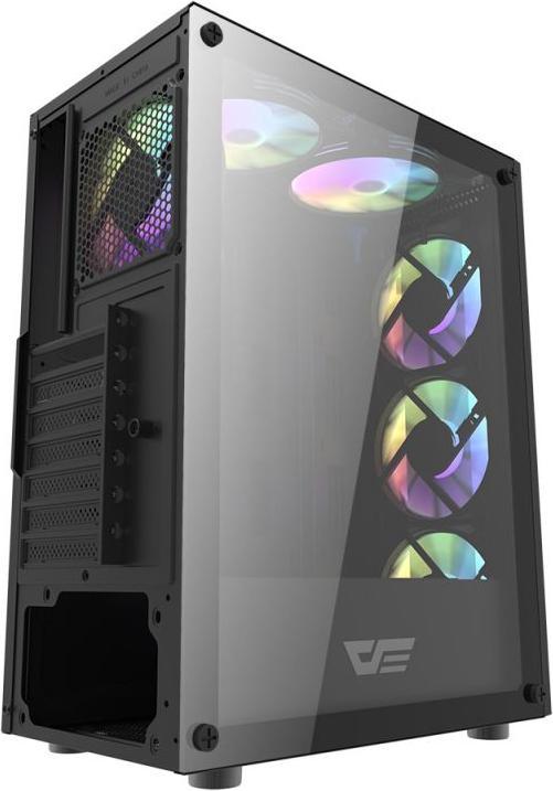 Immagine prodotto Darkflash Tech DK151 computer case LED con 3 ventole (nero) (mATX, ITX, ATX)