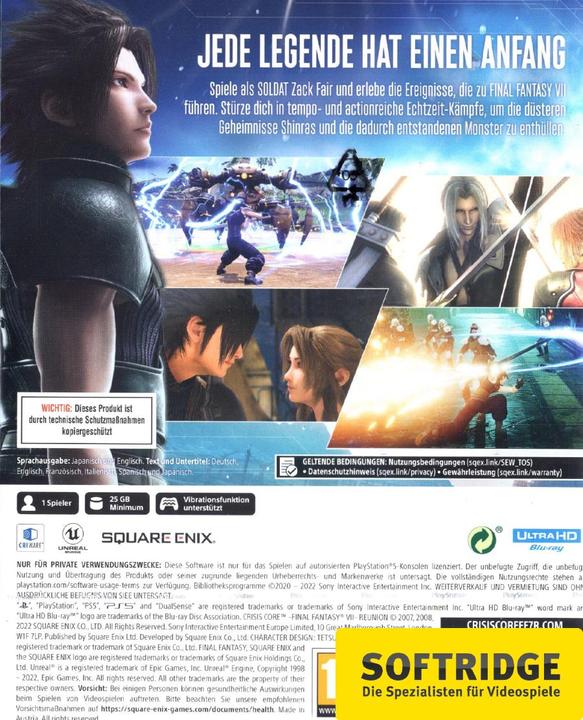 Actual product image Square Enix Crisis Core Final Fantasy VII Reunion (PS5, DE)