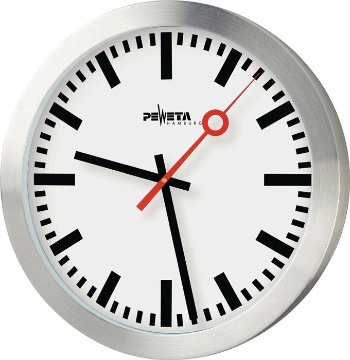 Produktbild Peweta Wanduhr Bahnhof silber 30,0 cm Aluminium (30 cm)