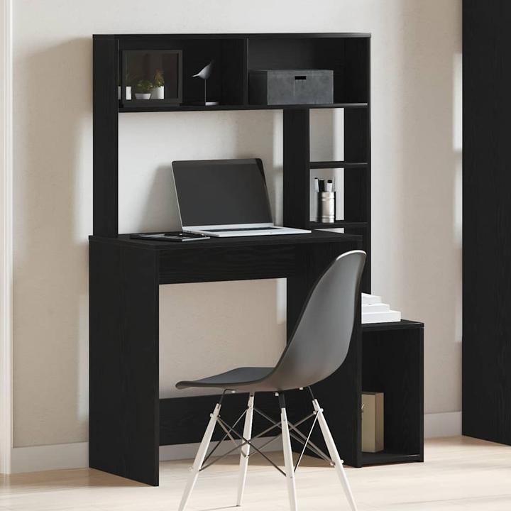 Produktbild VidaXL Schreibtisch mit Regal Schwarz 100x45x140 cm Holzwerkstoff Bürotisch (100 x 45 x 140 cm)
