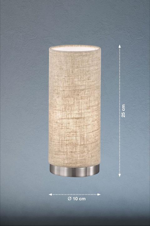 Image du produit Fischer & Honsel Honsel Thor Lampe de table E14 Abat-jour tissu sable lin nickel 50496 (E14)