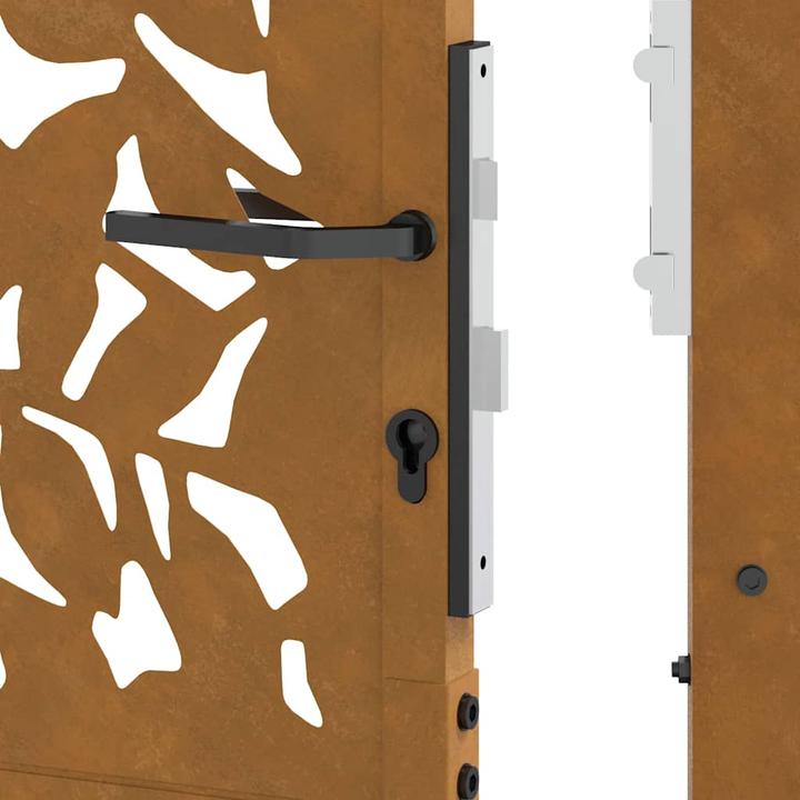 Produktbild VidaXL Gartentor 105x180 cm Wetterfester Stahl Blatt-Design Zauntor