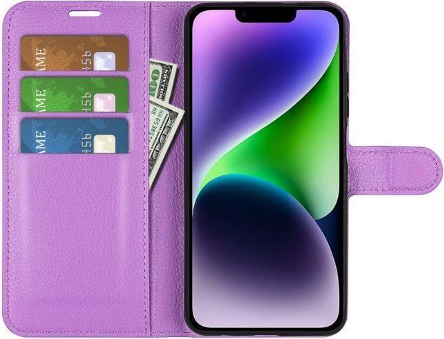 Actual product image MU Classic Litchi Leather Bookcover Series (Apple iPhone 15 Plus)