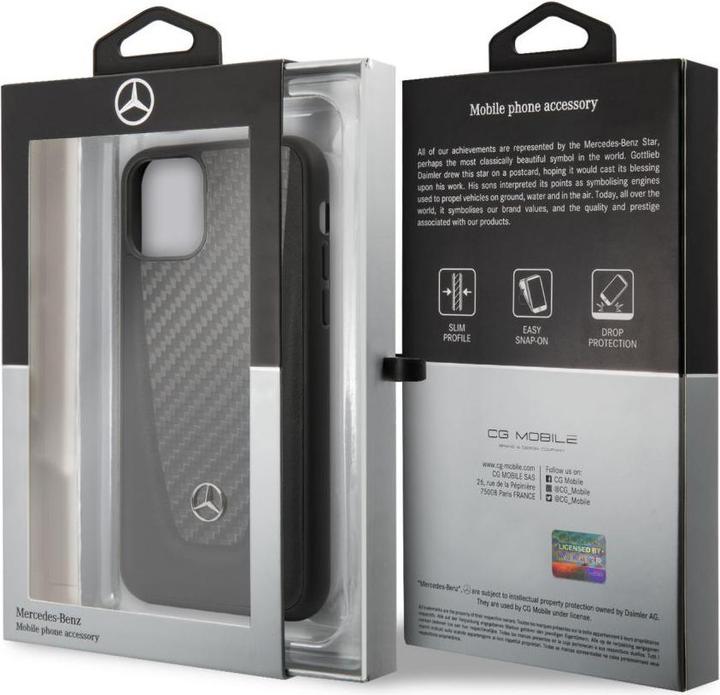 Actual product image Mercedes-Benz iPhone 11 Pro Hard Case Leather Carbon Fiber (Apple iPhone 11 Pro)