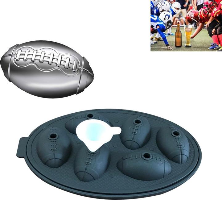 Produktbild König Design Silikon Eiswürfelform Football Eisform Whisky Runden Ice Ball Eiswürfelbehälter