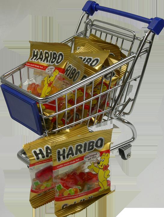 Produktbild Mayer - the gift factory Mini-Einkaufswagen mit Haribo Gummibärchen