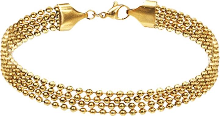 Star Piercing Armkette vergoldet vier einzelne Kugelketten (17 cm, Chirurgenstahl 316L, ohne Messing)