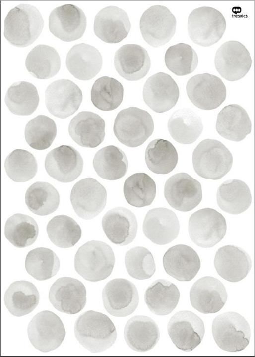 Image du produit Tresxics stickers muraux textiles à pois irréguliers (1 feuille), gris (20 x 28 cm)