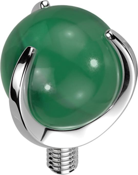 Actual product image Star Piercing Dermal Anchor silver ball jade stone set (Mineral, without brass, Titanium G23)