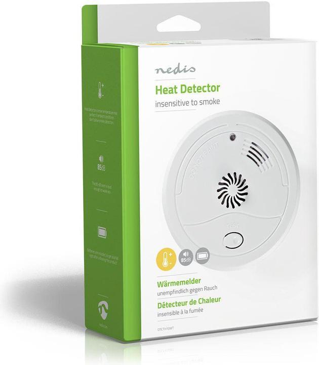 Produktbild Nedis Heat Alarm Battery Powered Battery Life up to: 7 Year with Test Button 85 dB ABS White