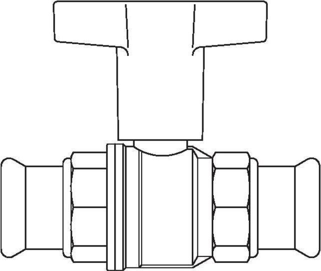 Produktbild Oventrop OV Knebelgriff-Kugelhahn Optibal beiderseits Pressanschluss DN 32 d= 35mm