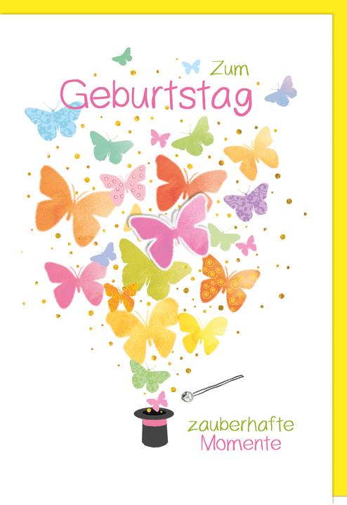 Braun + Company Carte d'anniversaire avec motif de papillons 11.5 x 17 cm (1 pcs)