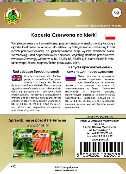 Produktbild Apte PNOS Samen für Sprossen | Rotkohl | 8g Packung
