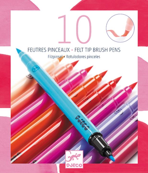 Immagine prodotto Djeco 10 pennelli di feltro-ragazza 19 x 16,5 x 1,5 cm (Rosa, 10 x)