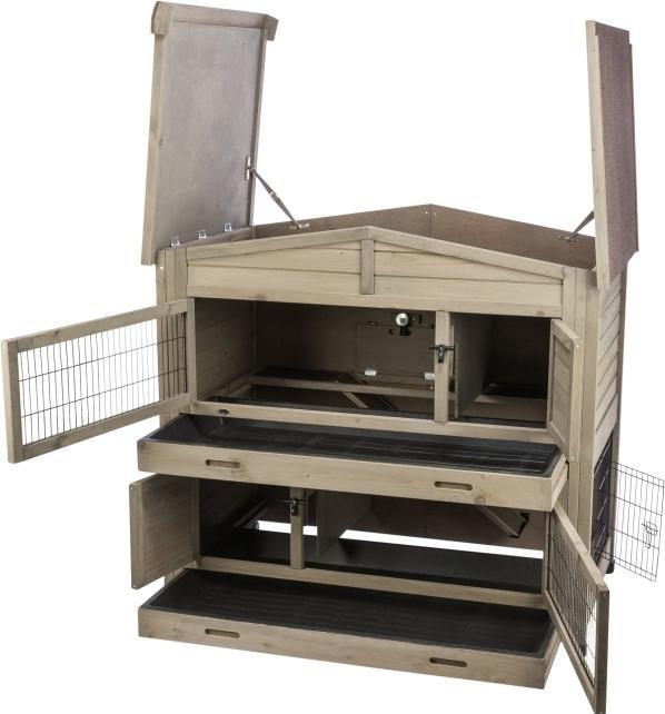 Produktbild Trixie natura Kleintierstall, 2 Etagen, 133×120×83cm, grå-grøn