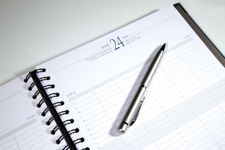 Image du produit Exacompta Agenda de bureau Time 29 W spiralé toile bordée 21x29,7 cm Semainier Janvier à Décembre 2023 - Bleu (A4, Couverture rigide, Allemand)