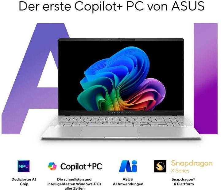 Produktbild ASUS Vivobook S 15 OLED (15.60", Snapdragon X Elite X1E-78-100, 32 GB, 1000 GB, CH)