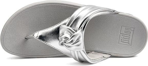 Actual product image Fitflop Lulu Padded Knot Metallic Leather Toe Post Sandal (39)