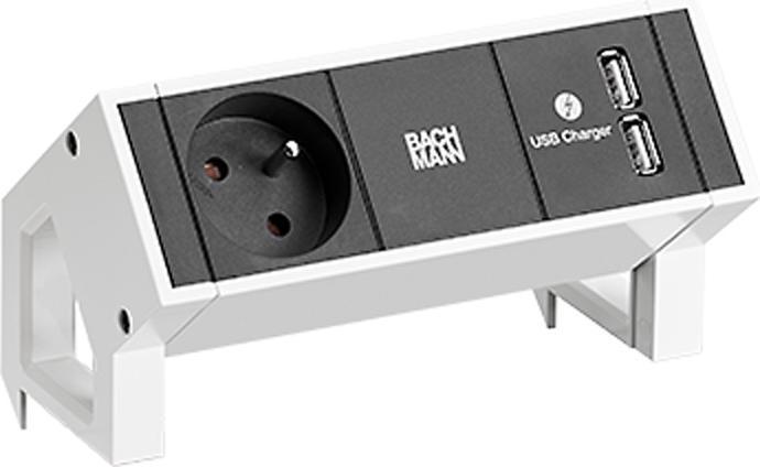 Actual product image Bachmann Desk 2 - 1 AC outlets - Indoor - Type E - White - 155 mm - 1 unit(s) (1 x, CEE 7/5, CEE 7/3, 0.20 m)