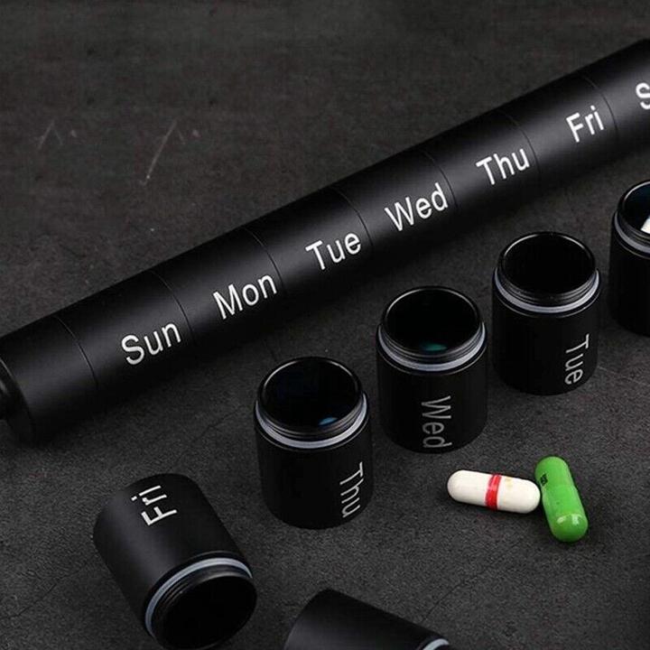 Actual product image Cbx Portable 7-day pill box with key ring and carabiner