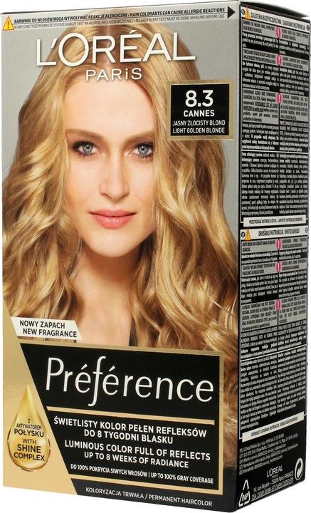 Actual product image L'Oréal Paris L'Oreal Recital Preference Hair Dye X 8.3 Cannes (X 8.3 Cannes)