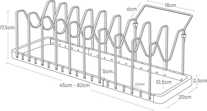 Produktbild Yamazaki Ausziehbarer Topf- & Pfannen-Organizer TOWER (Kunststoff, Metall)