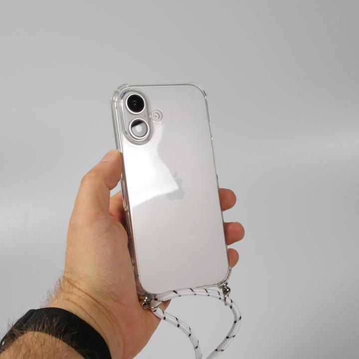 Immagine prodotto PhoneLook Copriscarpe in gel trasparente con lacci e lacciuoli (Apple iPhone 16 Plus)