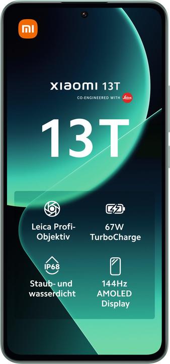 Immagine prodotto Xiaomi 13T (256 GB, verde prato, 6.67", Doppia SIM, 50 Mpx, 5G)