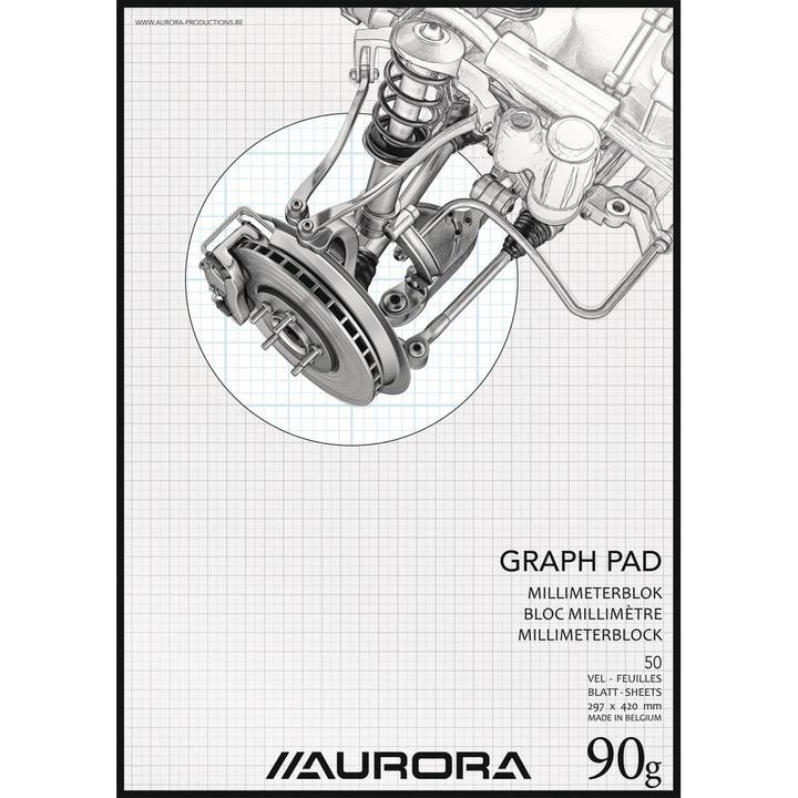 Produktbild Aurora Blöcke - Papier weiss 90 g/m² (A3, Kariert)