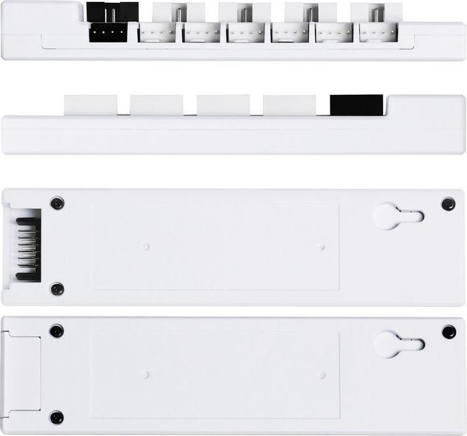 Actual product image Lian-Li EDGE HUB, 4x USB, 6x PWM - weiss (4 Fan)