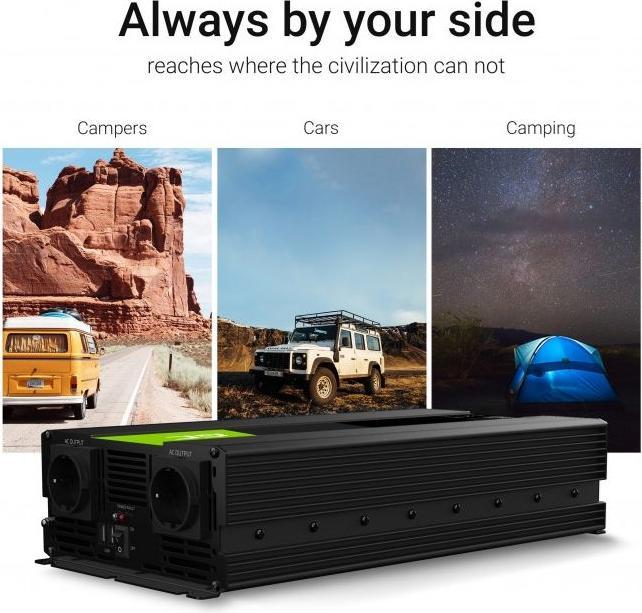 Produktbild GreenCell Car Voltage Inverter - 24V to 230V - 3000W/6000W